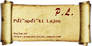 Püspöki Lajos névjegykártya