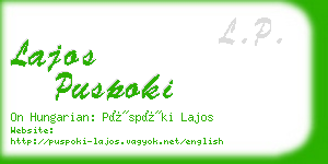 lajos puspoki business card
